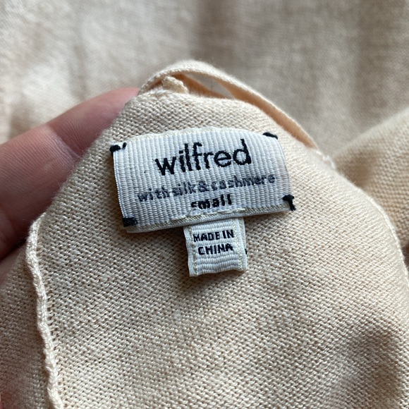 Flowy silk/cotton/cashmere blend Wilfred open front cardigan with pockets - Picture 7 of 8